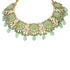 Mint Green Meenakari Kundan 925 Sterling Silver Choker Necklace with Polki and Emerald Drop Detailing for Women