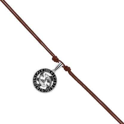 925 Compassionate Pisces Oxidised Zodiac Pendant