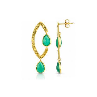 Textured Green Charm 925 Sterling Silver Earrings Vendi Select