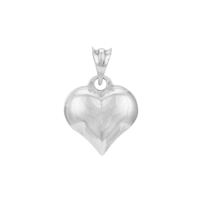 Silver heart-shaped pendant on a white background