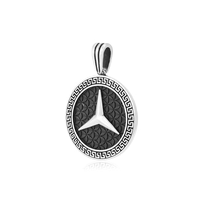 Star Of Mercedes Benz Oxidised Pendant