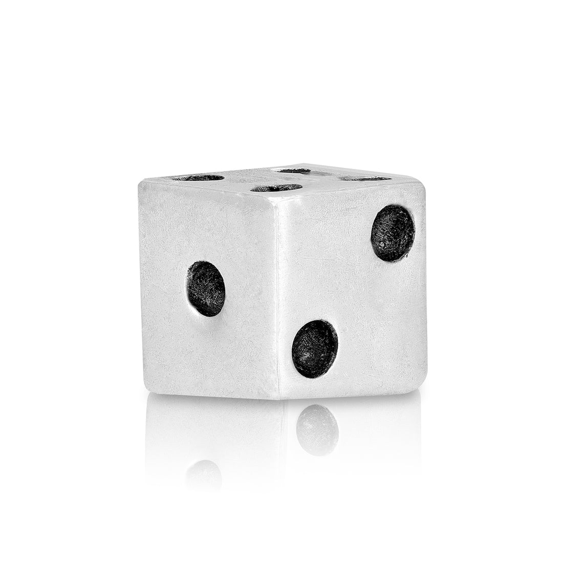 925 Black-Enamel Pip Cube Sterling Silver Miniature