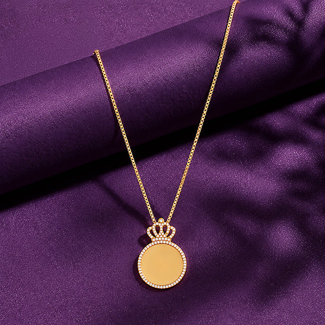 925 Gold Plated Crown Chain Pendant