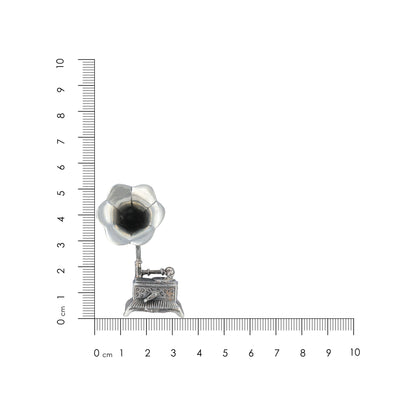 925 Gramophone Retro Sterling Silver Miniature