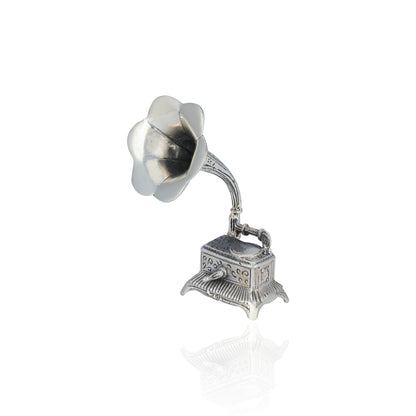 925 Gramophone Retro Sterling Silver Miniature