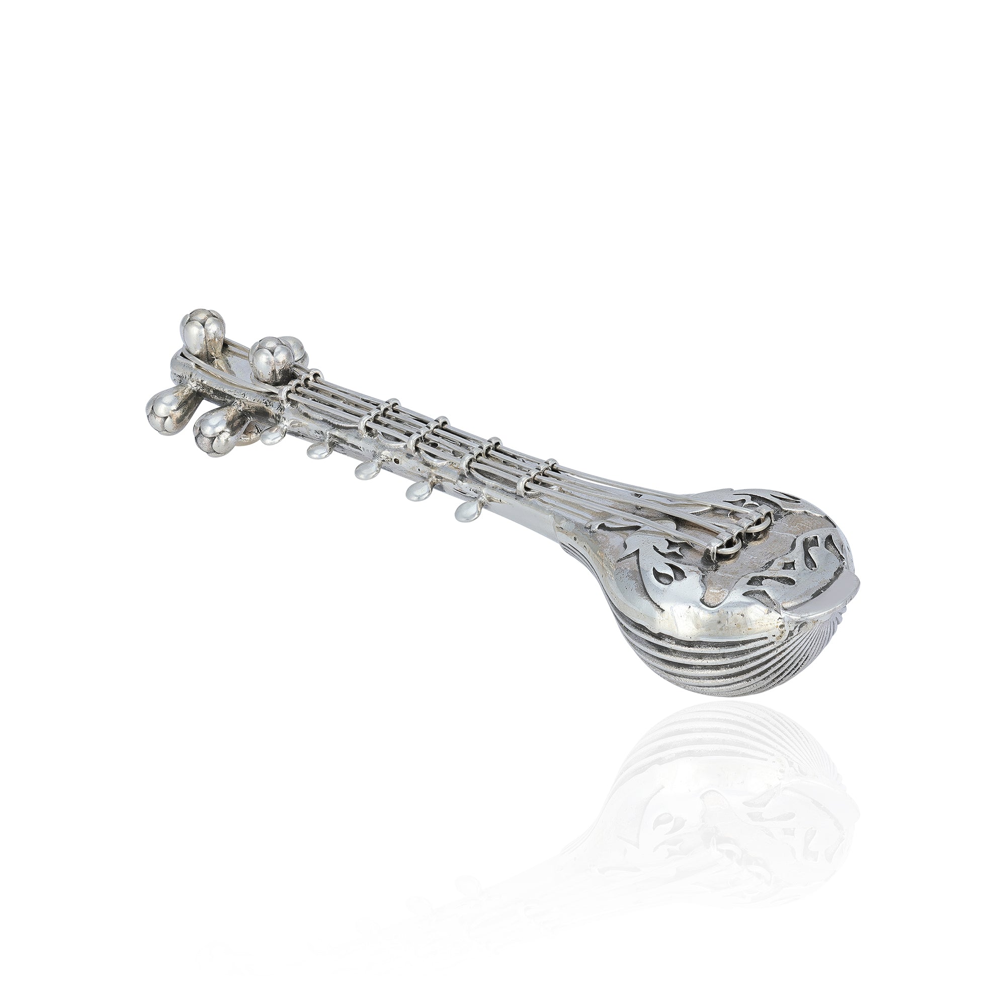 925 Raga Veena Sterling Silver Miniature