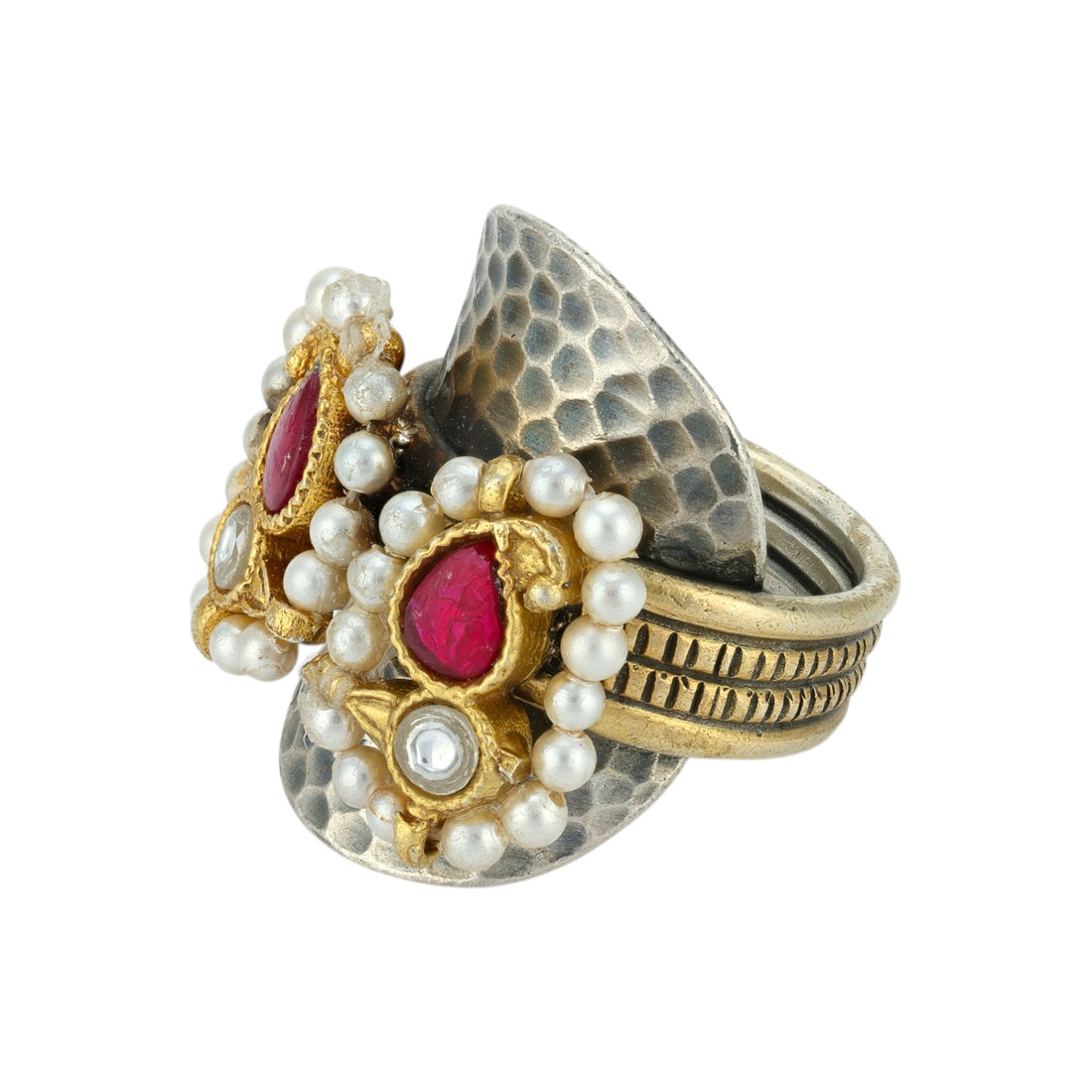 925 Sterling Silver Vintage Pink Cluster Rings for Women