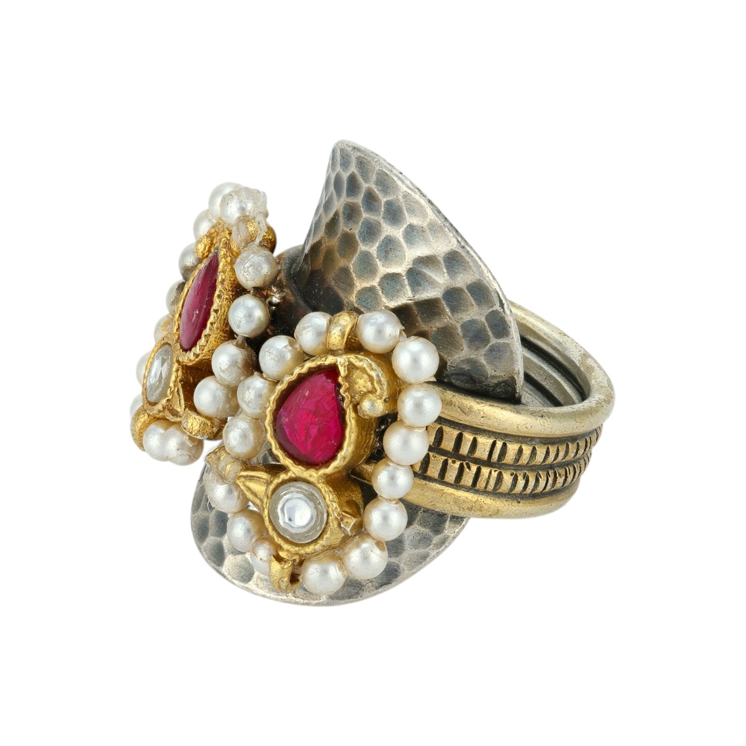 925 Sterling Silver Vintage Pink Cluster Rings for Women