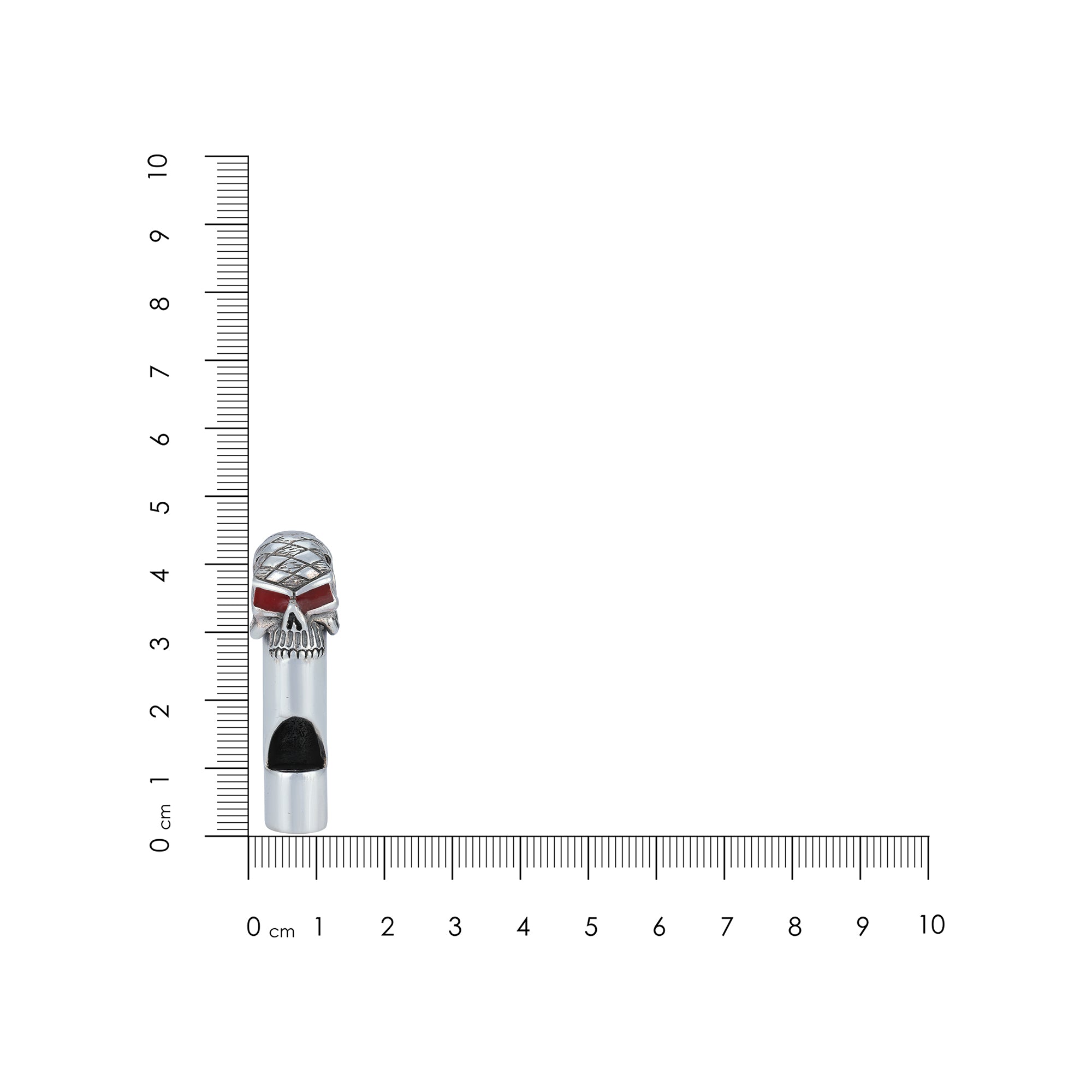  925 Skull Whistle Sterling Silver Miniature