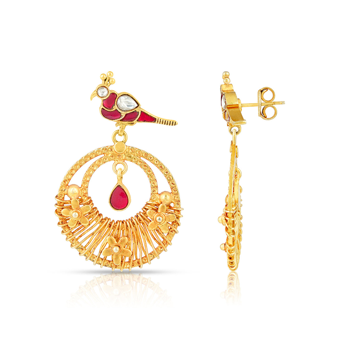 925 Sterling Silver Intricate Bird Dangle Earrings for Women