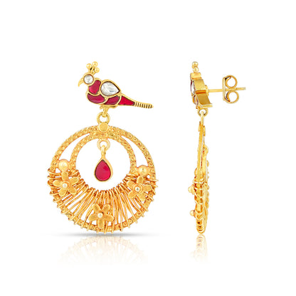 925 Sterling Silver Intricate Bird Dangle Earrings for Women