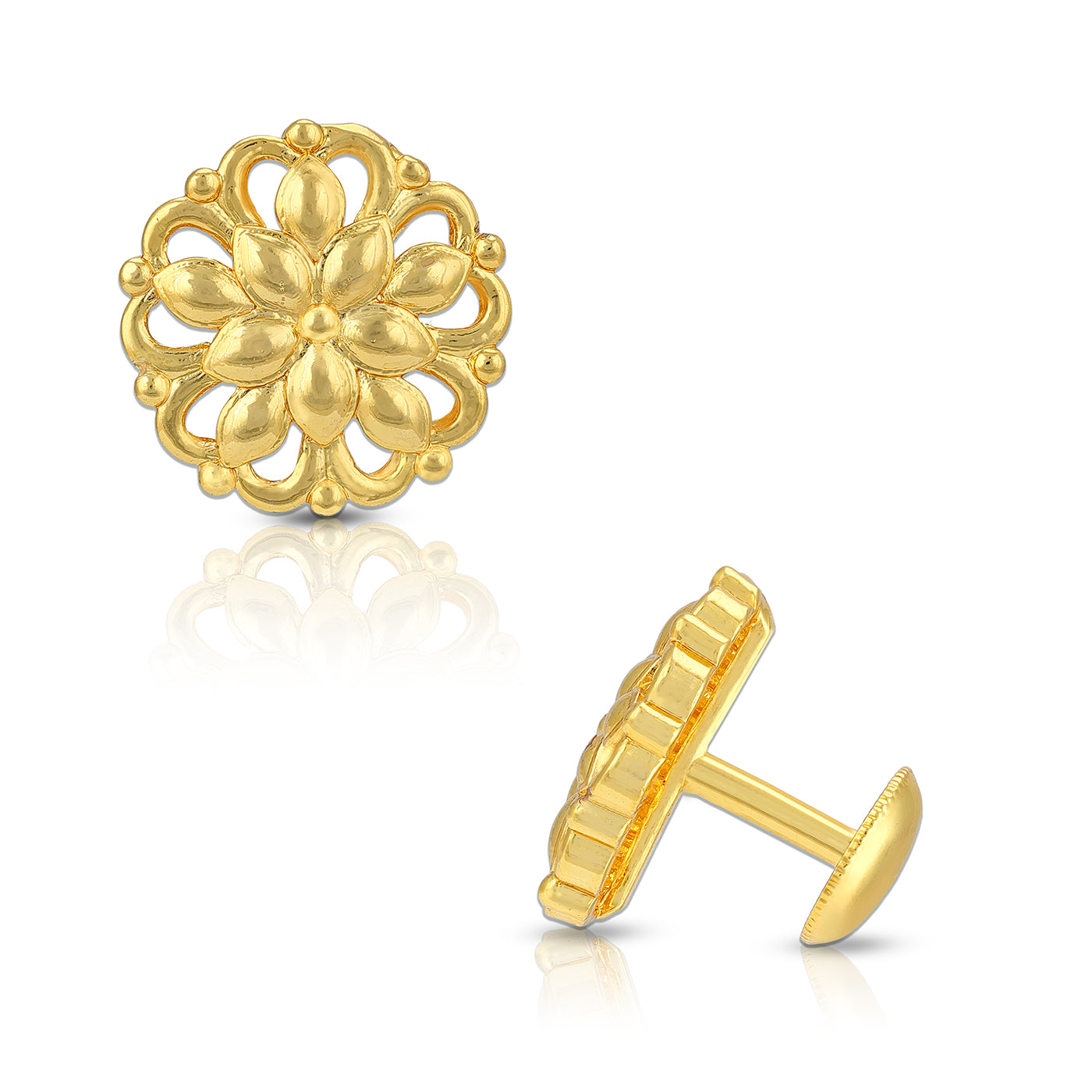 925 Sterling Silver Ancestral Floral Crest Earring for Women