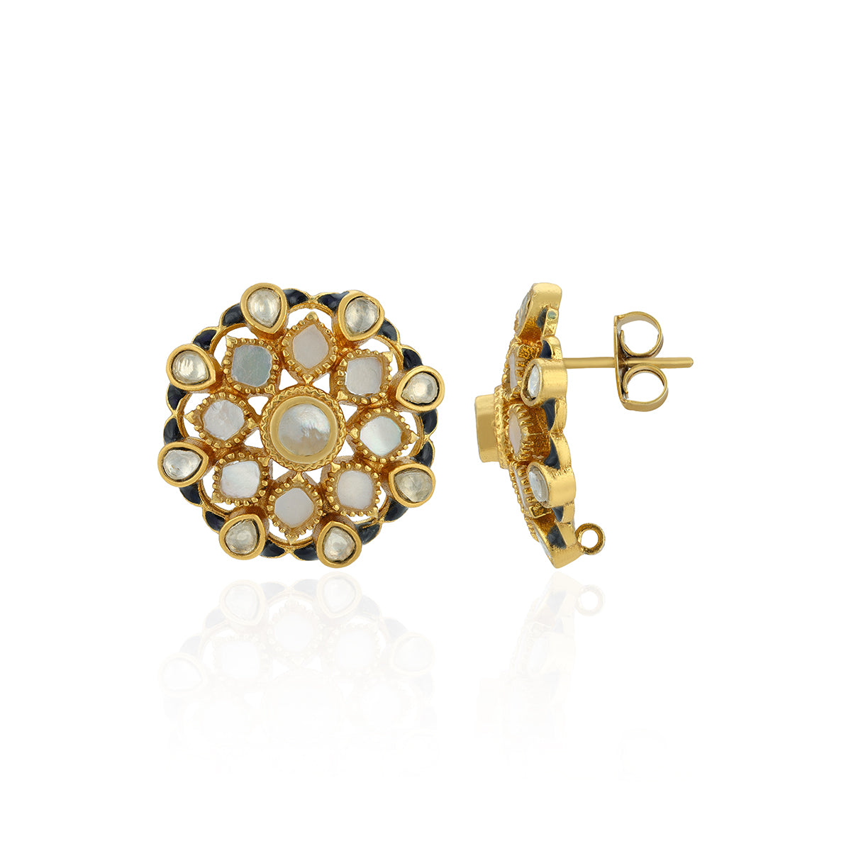 925 Sterling Silver Antique Gold Harmony Earrings for Women