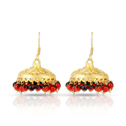 925 Sterling Silver Artistic Golden Dome Dangle Earrings for Women