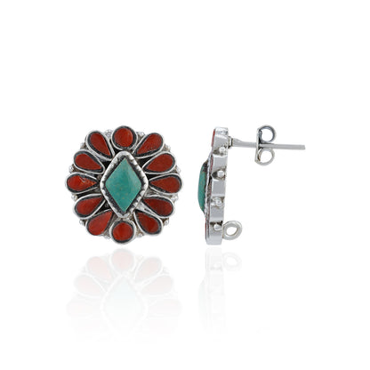 925 Sterling Silver Floral Cluster Earrings for Women