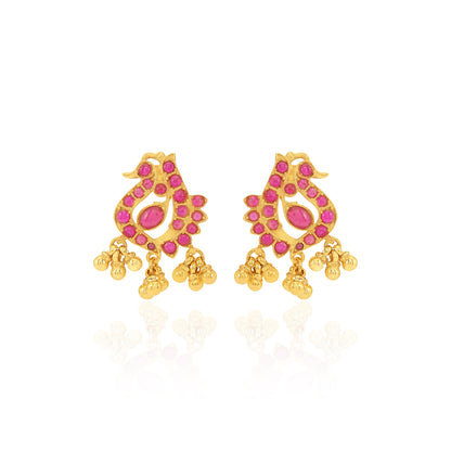 925 Sterling Silver Graceful Peacock Drop Earrings for Women