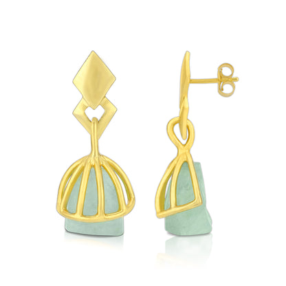 925 Sterling Silver Luminous Crystal Cage Earrings for Women