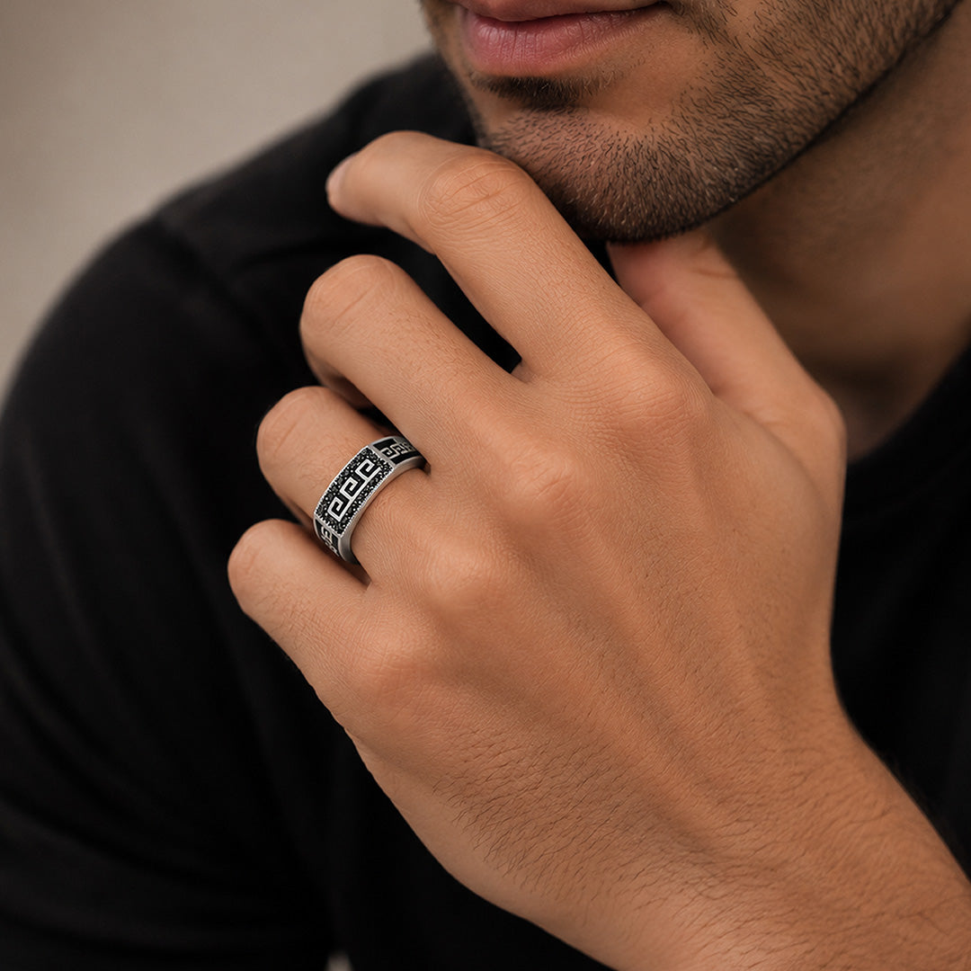 925 Sterling Silver Mens Dynamic Ring