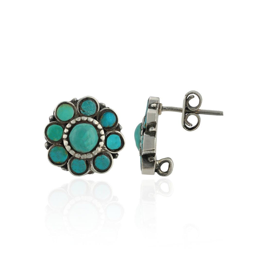 925 Sterling Silver Multi-Stone Turquoise Earrings for Women