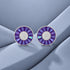 925 Sterling Silver Purple Shine Wheel Rhodium Plated Earrings