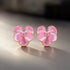 925 Sterling Silver Rose Gold Plated Pink Floral Stud