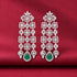 925 Sterling Silver Emerald Green Cascading Earring