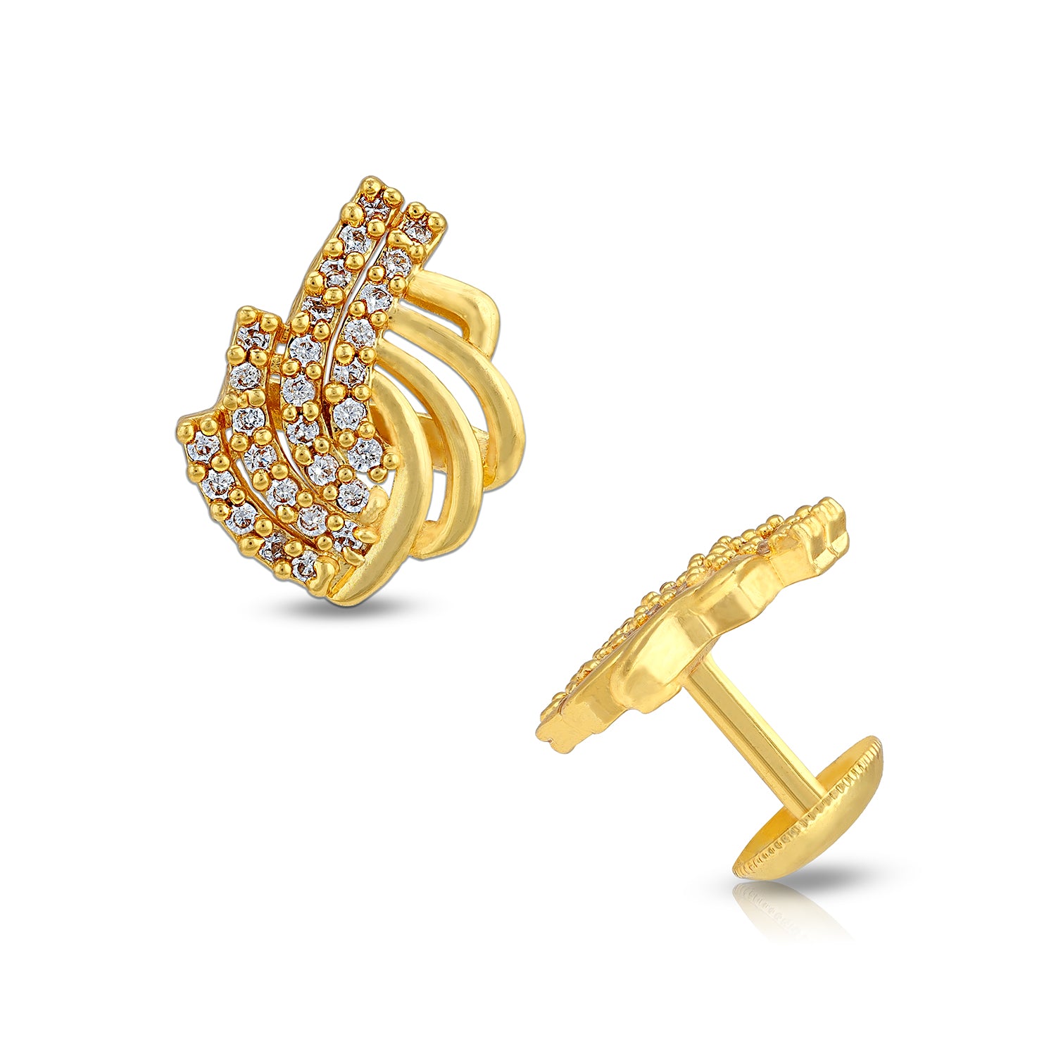925 Sterling Silver Twinkle Crest Wave Earring for Women