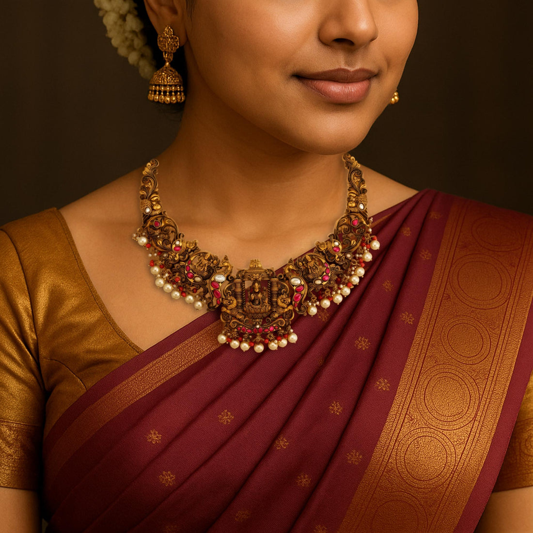 925 Sterling Silver Ancestral Lakshmi Heritage Necklace for Women