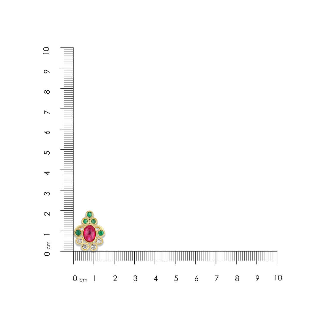 925 Sterling Silver Ancestral Ruby-Emerald Glow Earring for Women