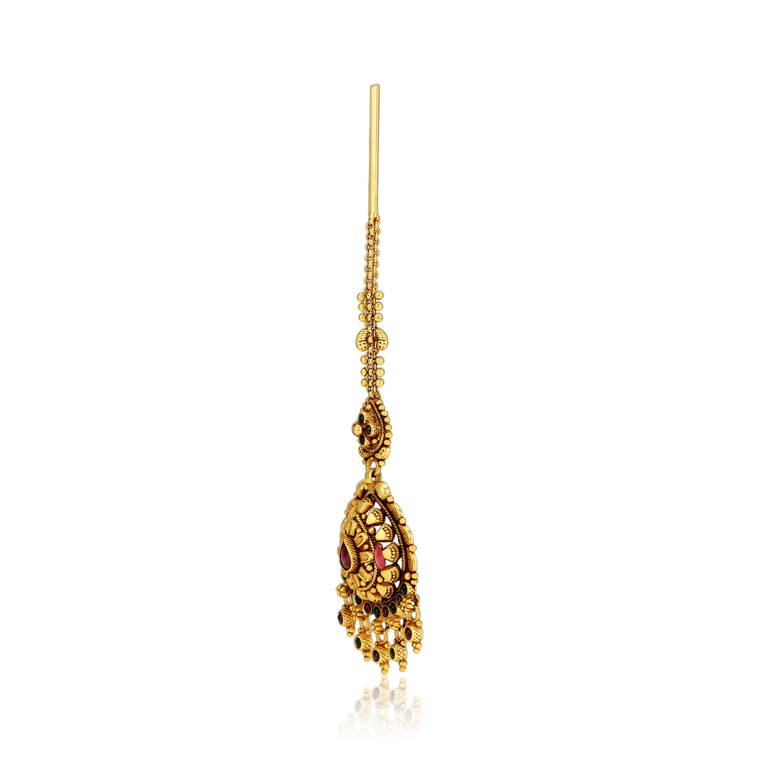 925 Sterling Silver Antique Maang Tear Drop kemp centre Tikka For Women