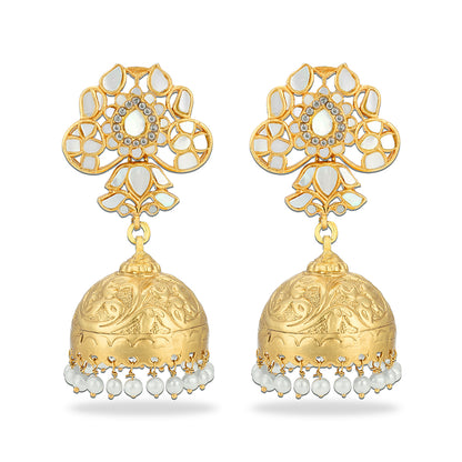 925 Sterling Silver Antique Pearl Radiance Jhumkas for Women