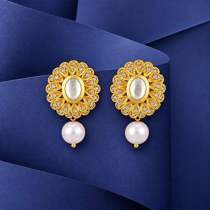 925 Sterling Silver Antique Sunflower Pearl Earrings for Earrings
