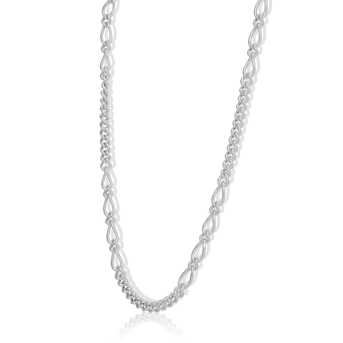 925 Sterling Silver Apex Fusion Figaro Chain for Men