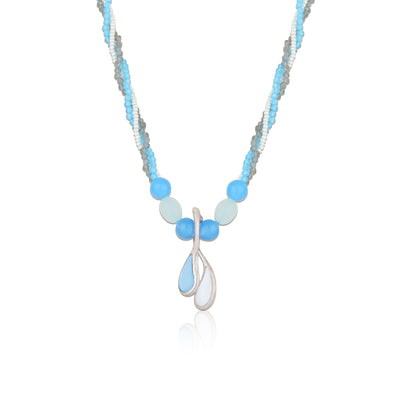 925 Sterling Silver Blue Bliss Harmony Chain Pendant for Women