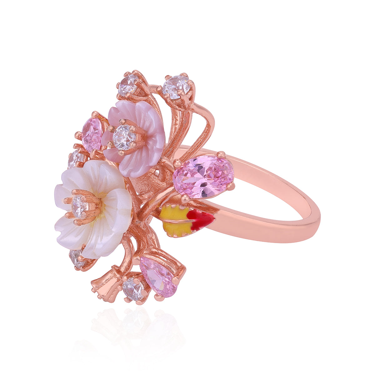 925 Sterling Silver Celestial Rose Cascade Ring For Women
