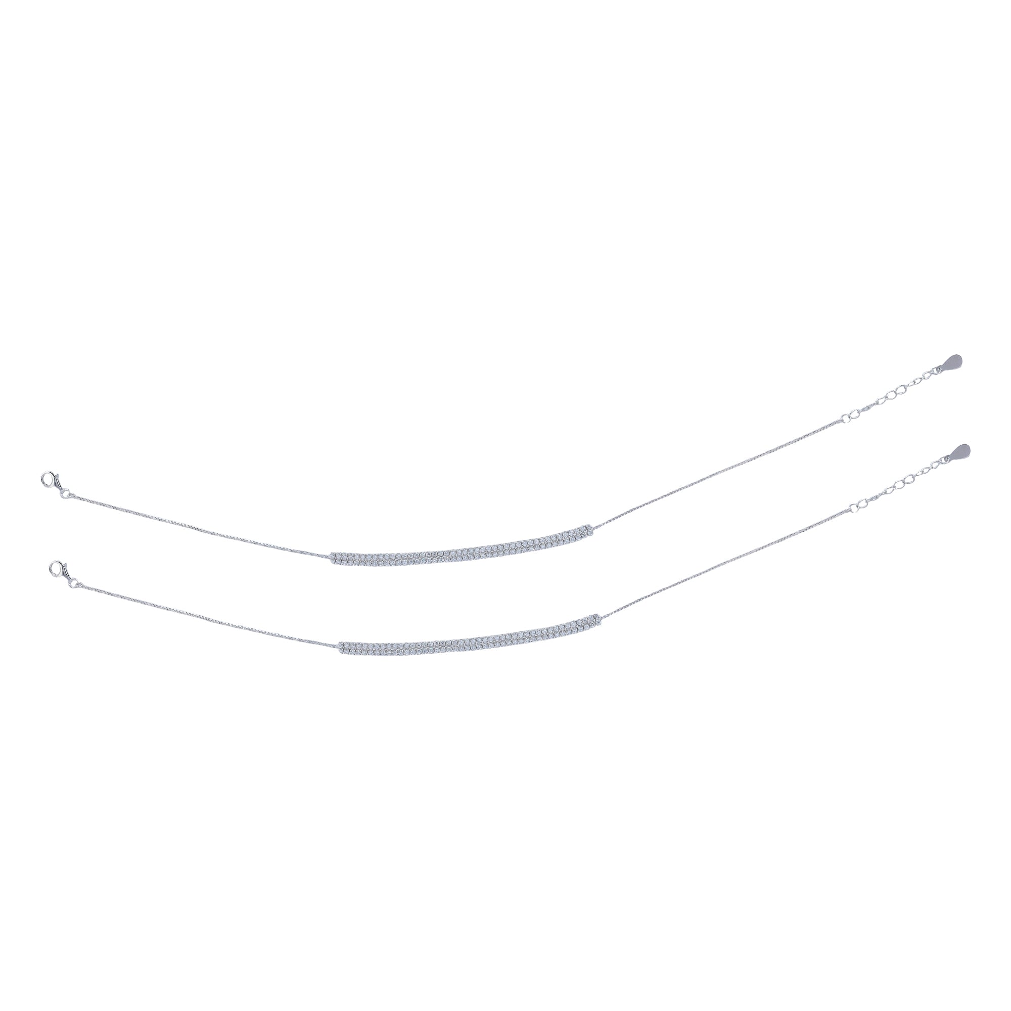 925 Sterling Silver Chic Mirage Dual Anklet For Women