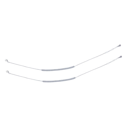 925 Sterling Silver Chic Mirage Dual Anklet For Women