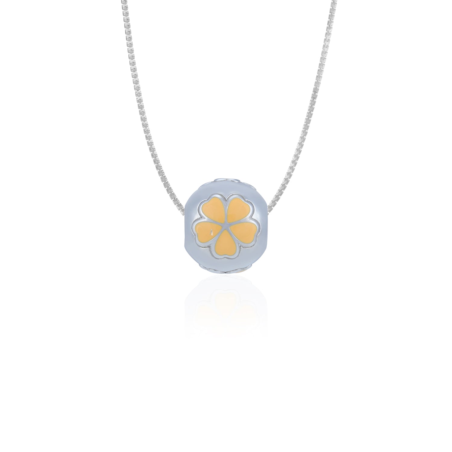 925 Sterling Silver Citrine Blossom Radiance Charm Pendant for Women