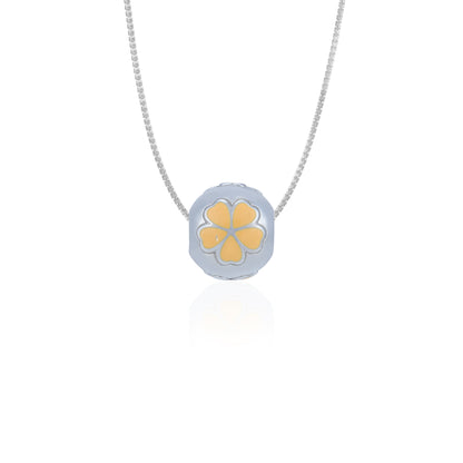 925 Sterling Silver Citrine Blossom Radiance Charm Pendant for Women