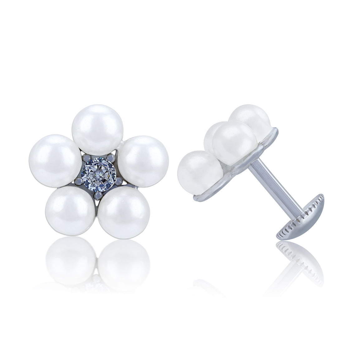 925 Sterling Silver Classic Five-Pearl Blossom Stud Earring for Women