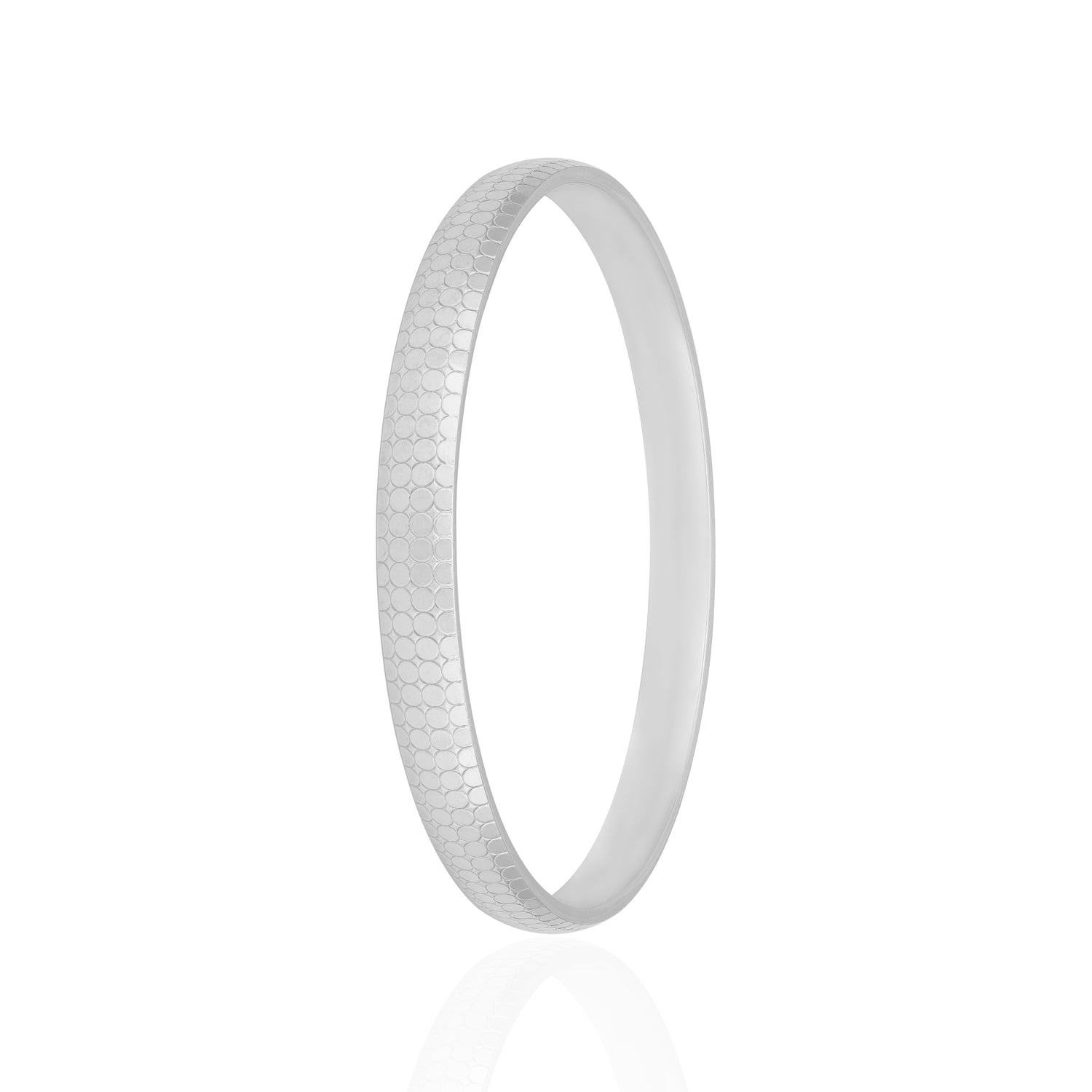 925 Sterling Silver Contemporary Honeycomb Kada for Men