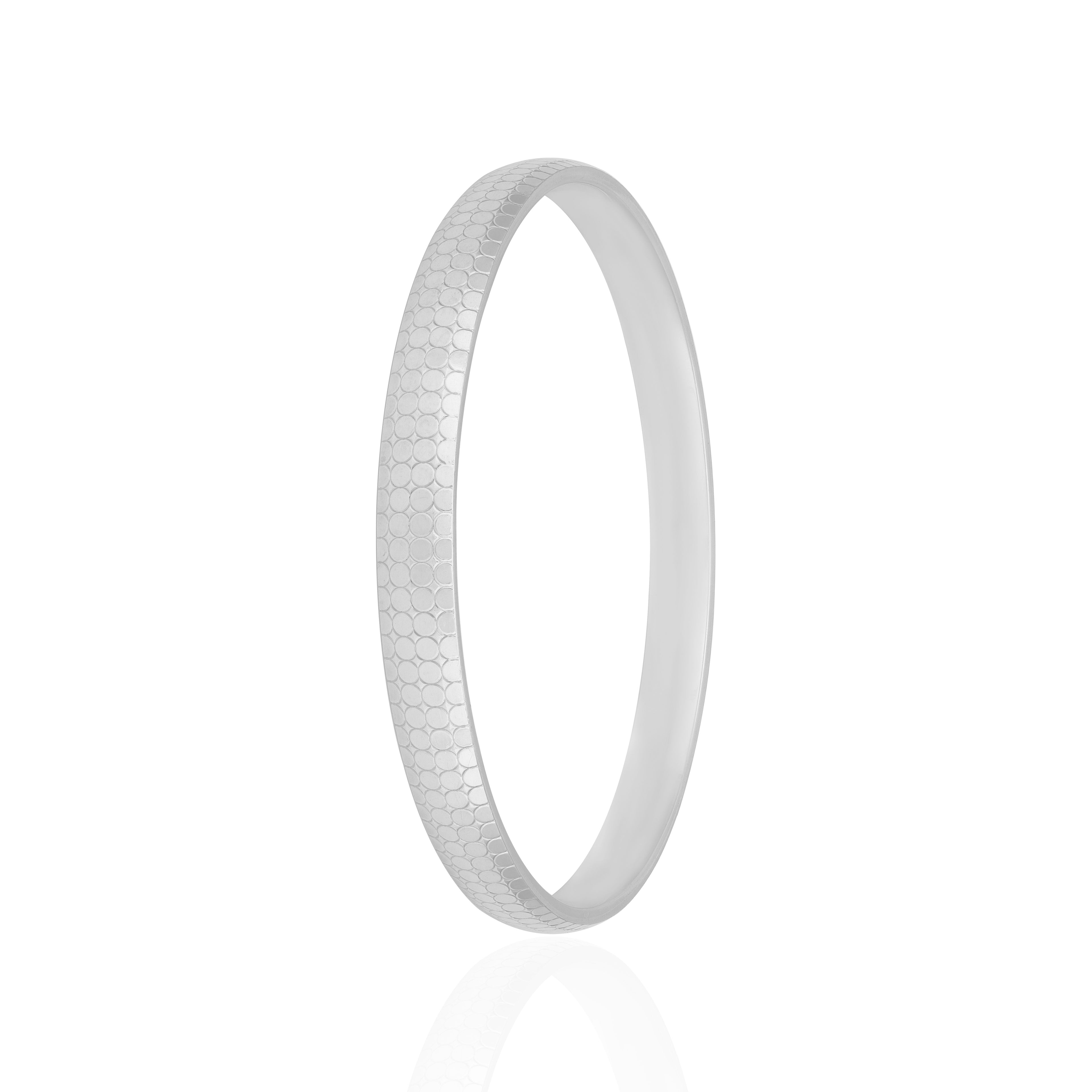 925 Sterling Silver Contemporary Honeycomb Kada for Men