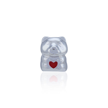 925 Sterling Silver Crimson Hug Cub Charm Pendant for Women