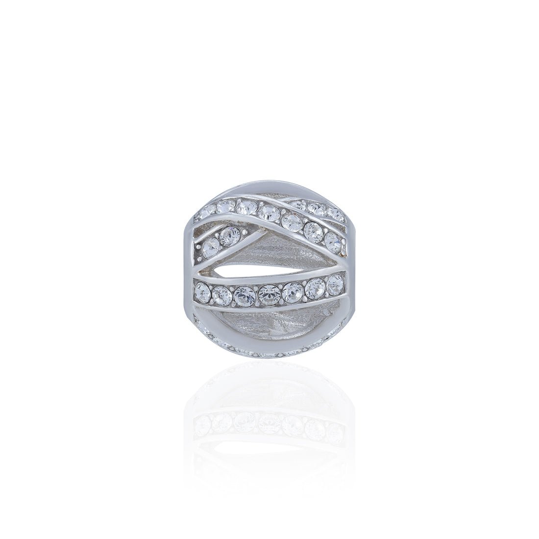 925 Sterling Silver Crystal Crossflow Elegance Charm Pendant for Women