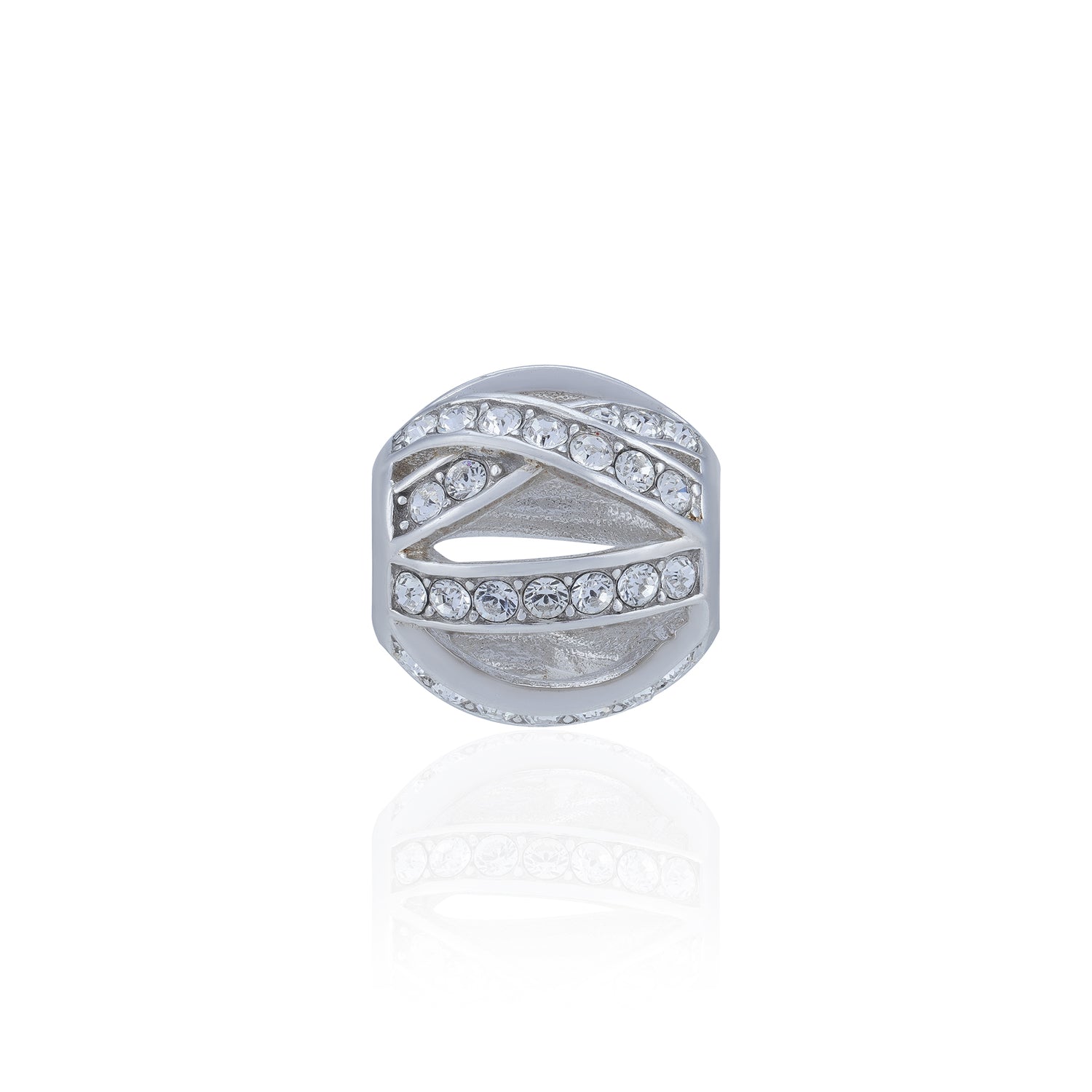 925 Sterling Silver Crystal Crossflow Elegance Charm Pendant for Women