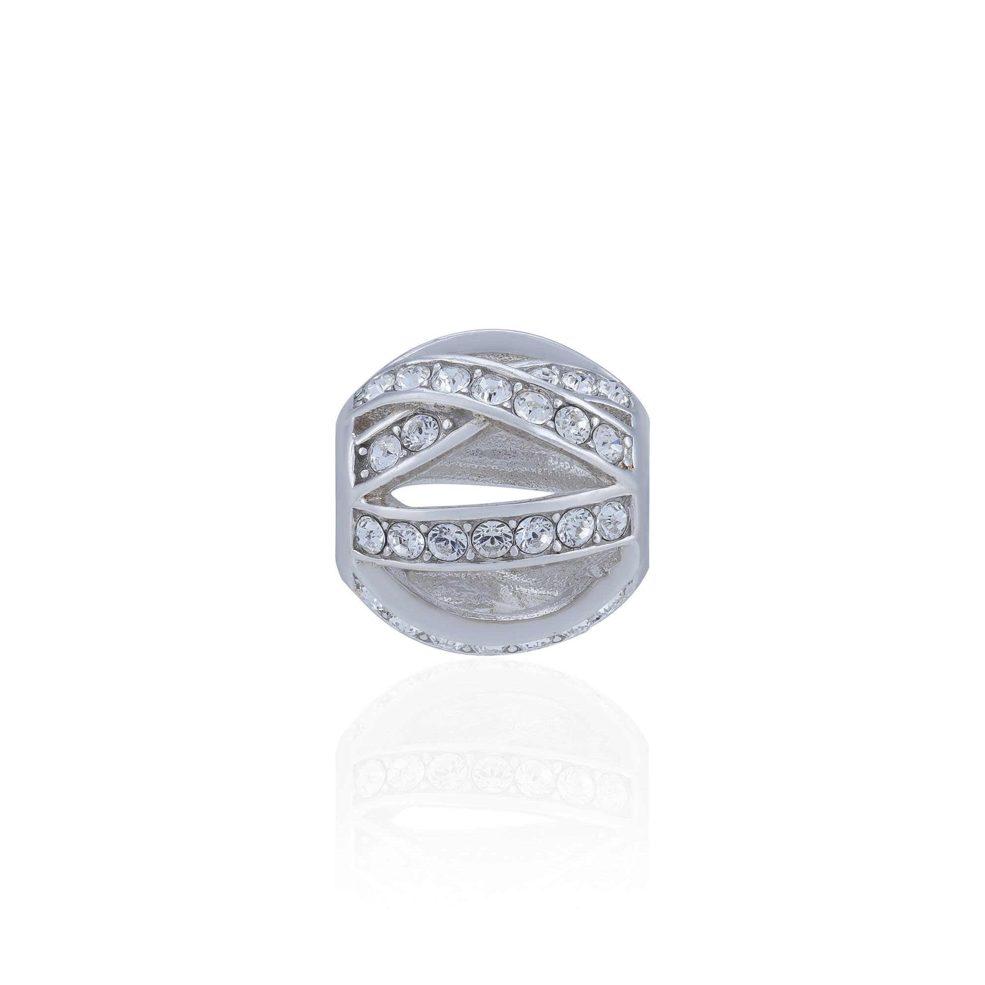 925 Sterling Silver Crystal Crossflow Elegance Charm Pendant for Women