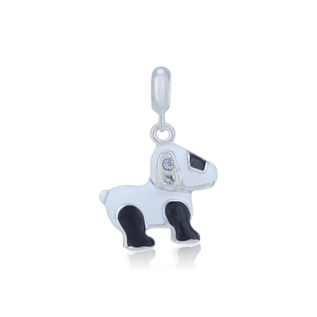 925 Sterling Silver Dapper Pup Delight Charm Charm Pendant for Women