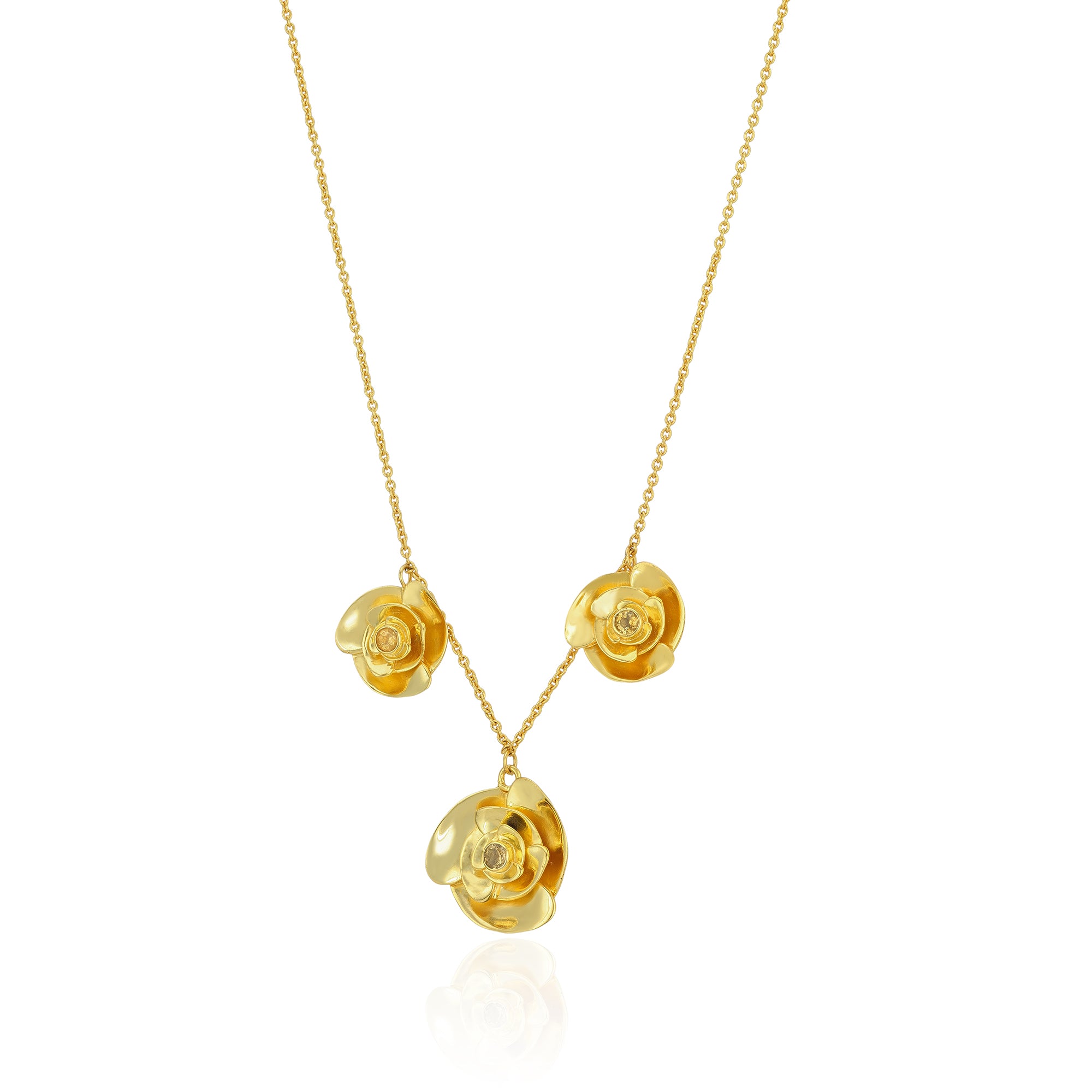 925 Sterling Silver Delicate Rose Motif Chain Pendant for Women