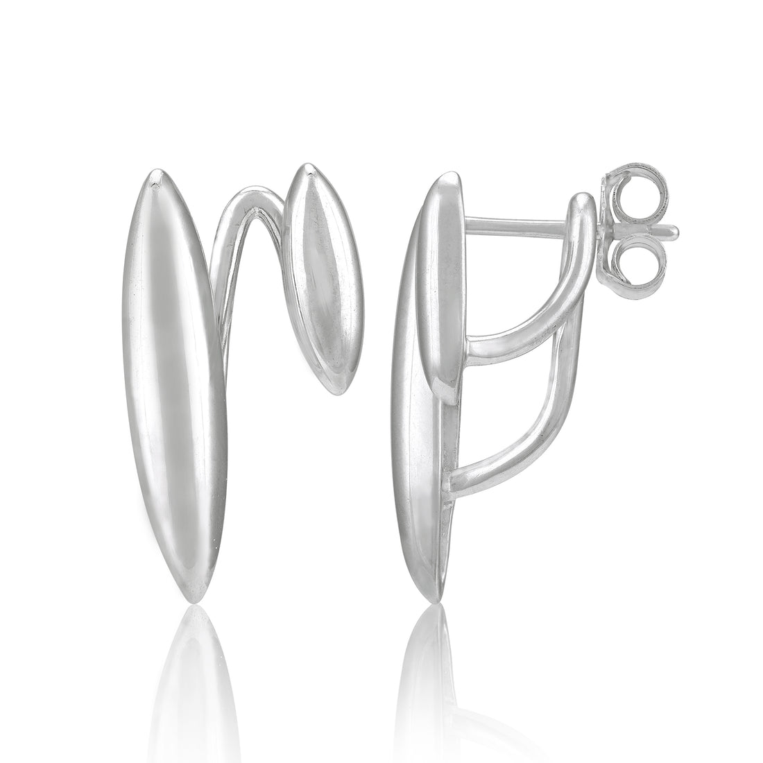 925 Sterling Silver Dual Marquise Shape Minimalist Earring for Women