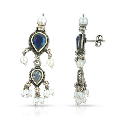 925 Sterling Silver Dual Teardrop Dangle Earrings for Women